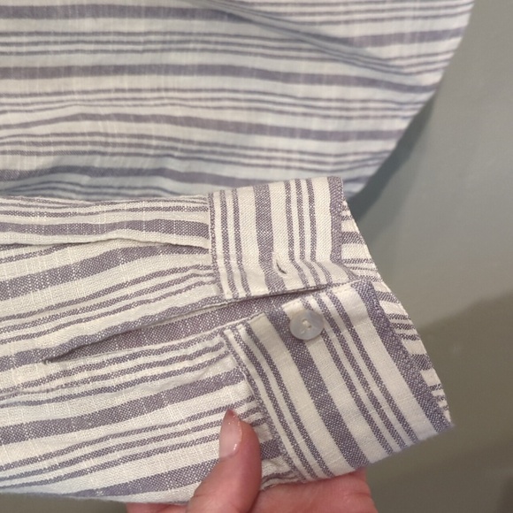 Soft Surroundings PS Top Nautical Striped Sequin Cotton Perla Beaded Embroidered - Picture 7 of 10